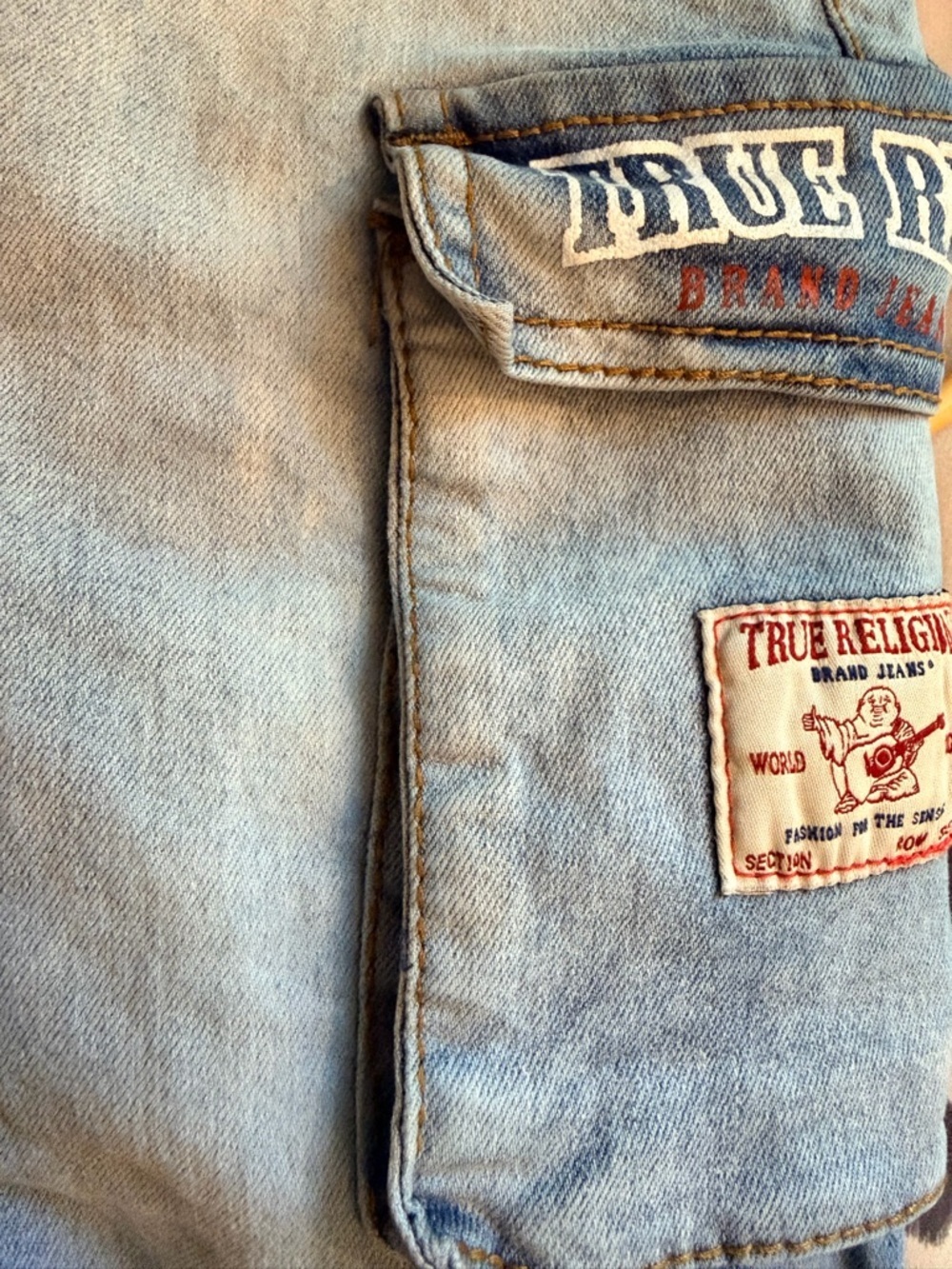 True Religion Ricky Relaxed Straight Cargo Jeans | Kids Size 10 🔥Unisex Fit - Picture 8 of 13